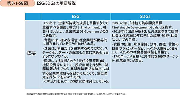 第3-1-58図 ESG/SDGsの用語解説