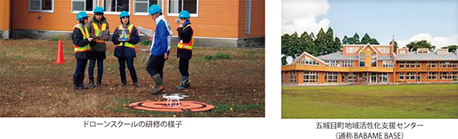 ドローンスクールの研修の様子、五城目町地域活性化支援センター(通称BABAME BASE)