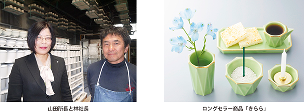 山田所長と林社長・ロングセラー商品「きらら」