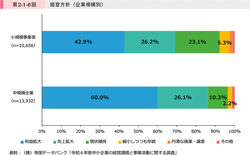 第2-1-6図　経営方針（企業規模別）