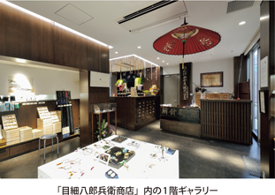 「目細八郎兵衛商店」内の1階ギャラリー