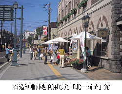 石造り倉庫を利用した「北一硝子」館