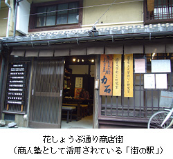 花しょうぶ通り商店街(商人塾として活用されている「街の駅」)