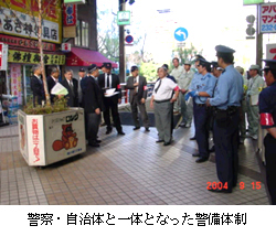 警察・自治体と一体となった警備体制