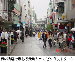 買い物客で賑わう元町ショッピングストリート