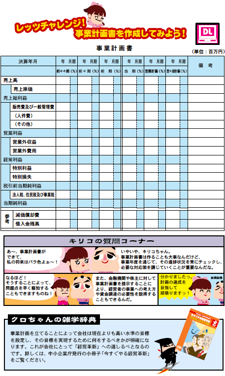 事業計画書を作成してみよう！